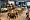 Cтол раздвижной Стокгольм круглый 110-140 см массив дуба терра для кафе, ресторана, дома, кухни 2163892