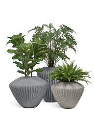 Кашпо-ваза TREEZ Effectory Cactus Дизайн-ваза Дымчато-серый песок