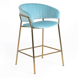 Стул Пиза мятный бархат ножки матовое золото для кафе, ресторана, дома, кухни