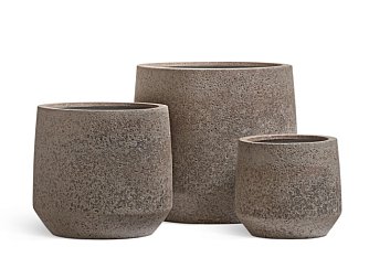 Кашпо TREEZ Ergo Hard Rock Трапециевидная чаша Песок серый беж д-32, в-28 см