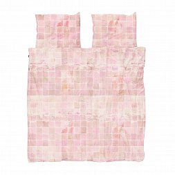 Постельное белье Плитка кремово-розовая 