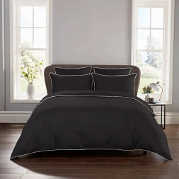 ALFABED Exclusive Modal Black with BW Tape Design Modern Look