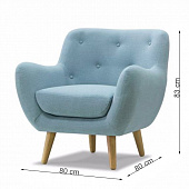 Товар Дизайнерское кресло Oloff голубое добавлен в корзину
