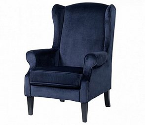Кресло Espen велюровое темно-синее