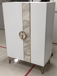 Комод высокий Plisse белый/золото GD-CHH20207