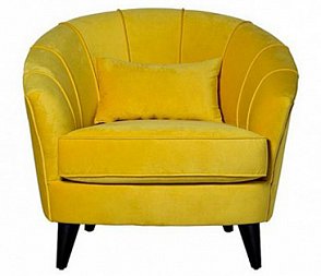 Кресло Davi велюровое желтое