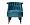 Кресло Cephas низкое сине-зеленое велюровое 1237450