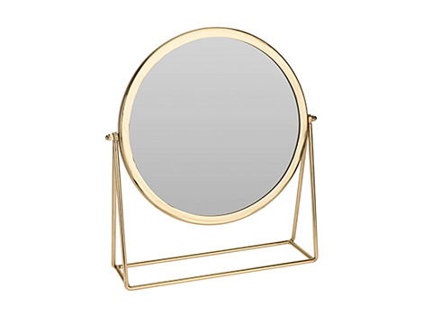 Зеркало настольное  металл. цвет золото A16000110