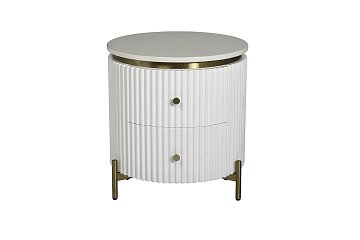 Тумбочка белая 2 ящика d51*55см 77IP-GD009-TUMB