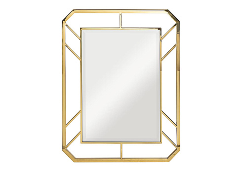 Зеркало прямоугольное в метал. раме цвет золото KFG081