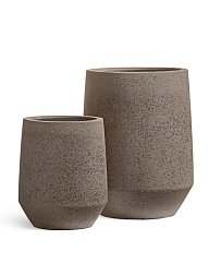 Кашпо TREEZ Ergo Hard Rock Высокая трапециевидная чаша Песок серый беж д-40, в-48 см