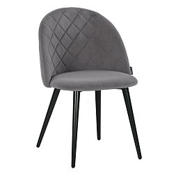 Париж темно-серый бархат с прострочкой ромб (снаружи и внутри) ножки черные для кафе, ресторана, дом