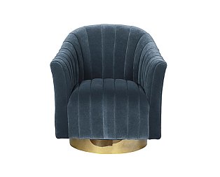Кресло вращающееся велюр голубой 48MY-W2588 LTB GO