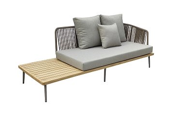 Диван трехместный правосторонний "BAYLEY" уличный серый 129KN-03046