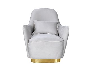 Кресло велюр кремовый  с  подушкой 87YY-1837 CRE