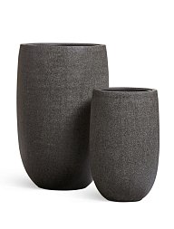 Кашпо TREEZ Effectory Stone Высокая чаша Тёмно-серый камень в-62, д-40 см