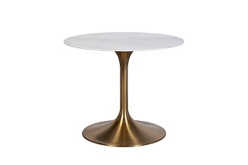 Стол обеденный мрам.стекло/золото GY-80168