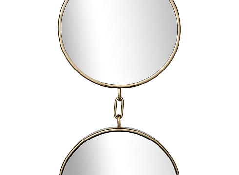 Зеркало на подвесе двойное рама металл. цвет золото d35см 79MAL-9231-86G