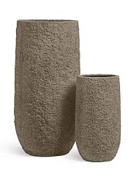 Кашпо TREEZ Effectory Terra Высокий конус тёмный беж в-55, д-30 см