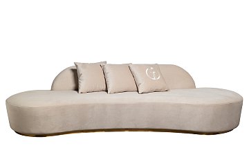 Диван Lea трехместный, велюр кремовый 87YY-DIV2262