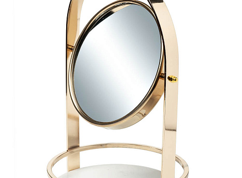 Зеркало настольное с мраморной полочкой , цвет золото 2K299521