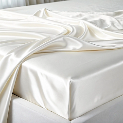 Fitted Sheet 100% Silk Ivory White