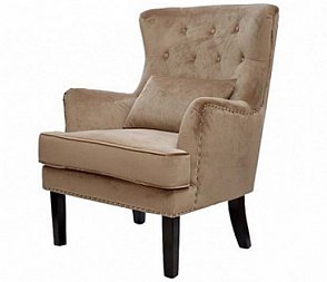 Кресло Hector велюровое бежевое (с подушкой)