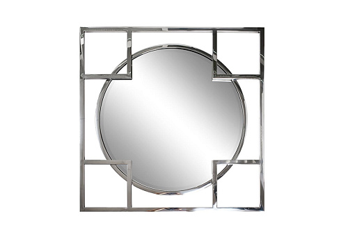 Зеркало квадратное в металл. раме цвет хром 83*83см KFE1120