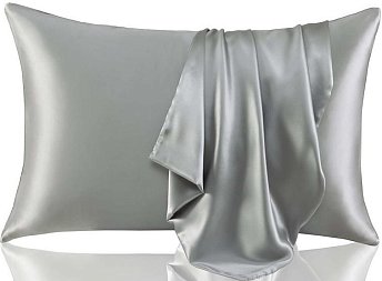 Pillow Case 100% Silk Sparkling Silver