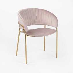 Пиза пыльно-розовый бархат ножки матовое золото для кафе, ресторана, дома, кухни