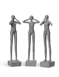 Скульптура Treez Philosopher's Stone Не видеть зла Дымчато-серый песок дл-10,5, ш-13, в-50 см 1/1