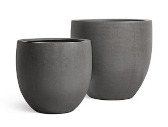 Кашпо Treez Effectory Beton Большой округлый конус Тёмно-серый бетон д-54 см, в-51 см