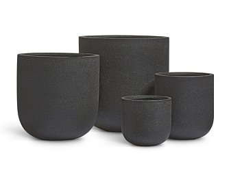 Кашпо TREEZ Effectory Granit Цилиндрическая Чаша Черный песок д-65, в-68 см