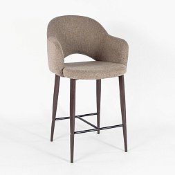 Стул Martin бежево-серая ткань ножки под темное дерево для кафе, ресторана, дома, кухни