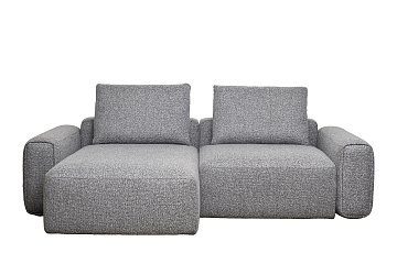 Диван трехместный Turin с канапе и мех черно/серый Santo1606 255*163,5**68см