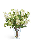 Товар ХХХКомпозиция "Beauty of Nature" (Гортензия метельчатая белая с нежно-зел.вибурном) в-77, д-65 см добавлен в корзину