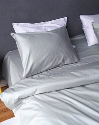 ALFABED Premium Woven Cotton Sateen Geometry Cold Grey				