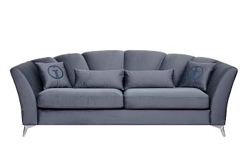Диван Annette трехместный без мех,велюр сапфир Colt1006/хром 