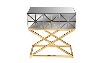 Тумба с матовой зерк.отделкой каркас металл. KFG090