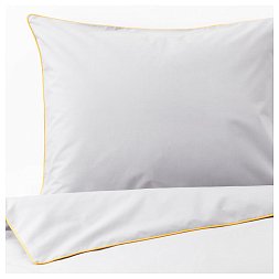 Pillow Case Premium Cotton Sateen White (Gold Tape)