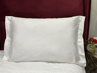 Pillow Case Royal Jacquard Modal Victoria 5/4 / Modal White