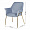 Кресло Donk велюровое серо-голубое на металлических ножках 1229346