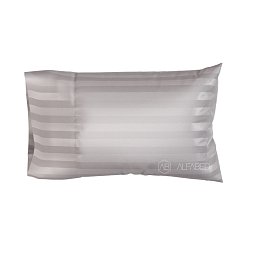 Pillow Case Premium Woven Cotton Sateen Stripe Grey Hotel H 4/0